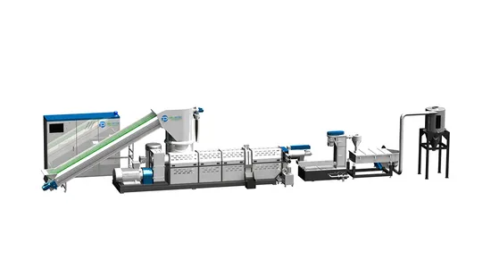フィルム洗浄ライン後のプラスチックフィルム絞り造粒機